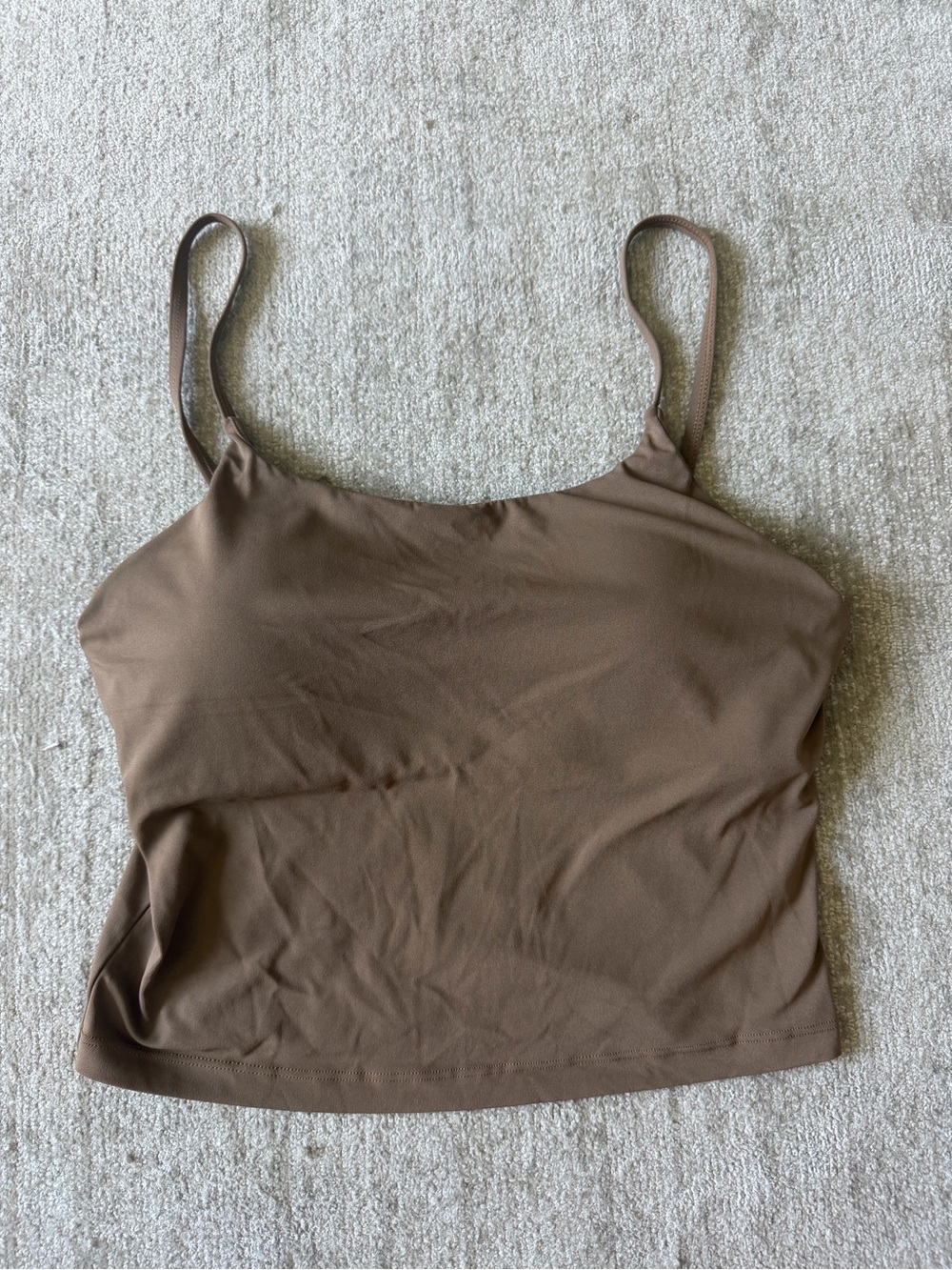 NVGTN Brown Spaghetti Strap workout top